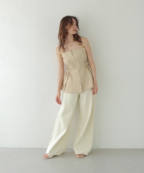 CLEIO（クレイオ）の「【CLEIO】レースアップビスチェ LACE-UP BUSTIER/980-13615（キャミソール・レディース・ブラウン/ベージュ・FREE）」の10枚目の写真