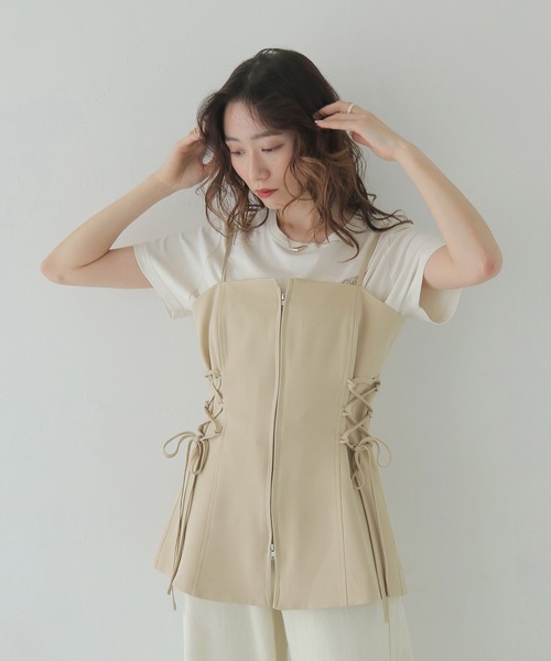CLEIO（クレイオ）の「【CLEIO】レースアップビスチェ LACE-UP BUSTIER/980-13615（キャミソール・レディース・ブラウン/ベージュ・FREE）」の17枚目の写真