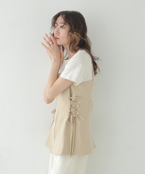CLEIO（クレイオ）の「【CLEIO】レースアップビスチェ LACE-UP BUSTIER/980-13615（キャミソール・レディース・ブラウン/ベージュ・FREE）」の18枚目の写真