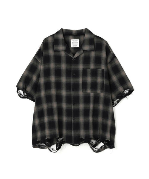 DankeSchon/ダンケシェーン/OMBRE CHECK DAMEGE S/S SHIRTS