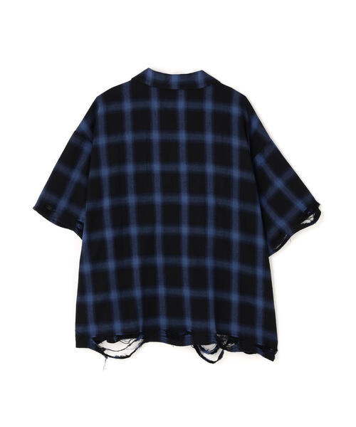 DankeSchon/ダンケシェーン/OMBRE CHECK DAMEGE S/S SHIRTS