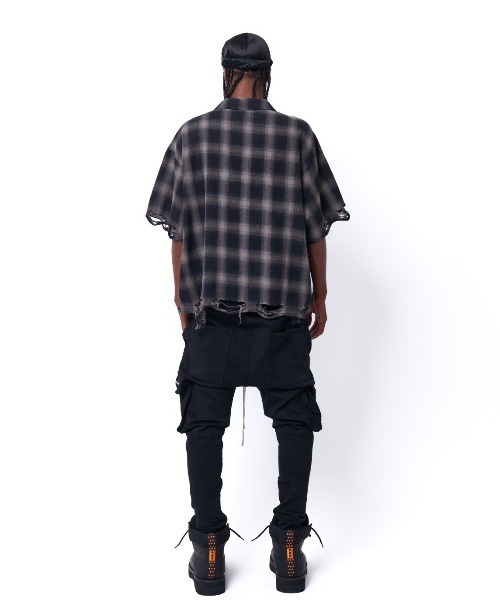DANKE SCHON(ダンケシェーン)の「DankeSchon/ダンケシェーン/OMBRE CHECK DAMEGE S/S SHIRTS(シャツ/ブラウス・メンズ・ブラック/ブルー/レッド・M/L)」の9枚目の写真