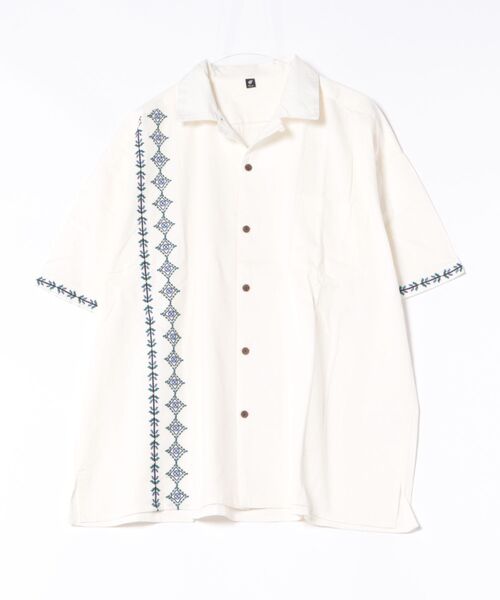 チャイハネ(チャイハネ)の「【チャイハネ】アジーンMEN'S刺繍シャツ(シャツ/ブラウス・メンズ・ホワイト/ベージュ・FREE)」の2枚目の写真