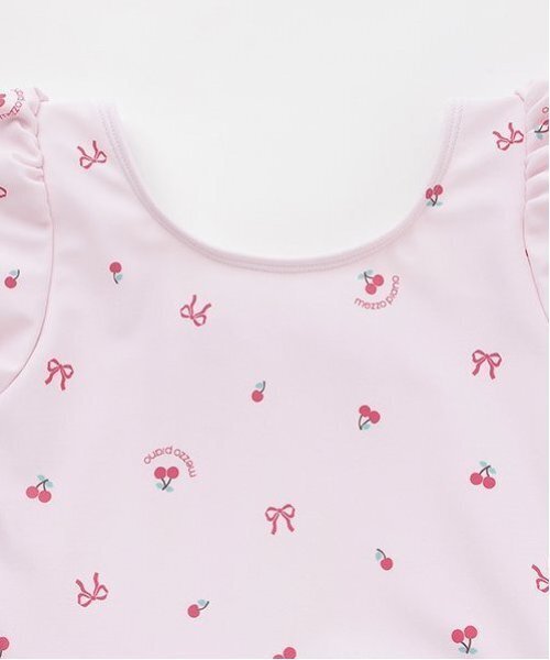 メゾピアノ M/150 Tシャツ×チェリー総柄ワンピース×パンツ 水着3点セット セール】ブラウス＆チェリー柄キャミワンピースセット
