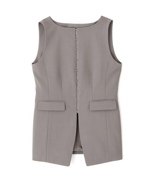 ETRE TOKYO（エトレトウキョウ）の「SANTEフロントホックボートネックベスト（ベスト・レディース・グレー/ブラック・S/M）」の7枚目の写真