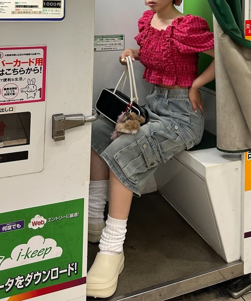 Alley Tokyo(アリートーキョー)の「ギンガムフリフリブラウス(シャツ/ブラウス・レディース・サックスブルー/イエロー/ピンク・F)」の18枚目の写真