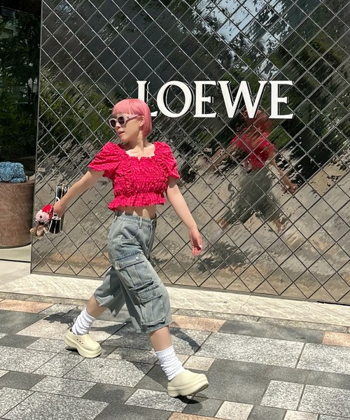 Alley Tokyo(アリートーキョー)の「ギンガムフリフリブラウス(シャツ/ブラウス・レディース・サックスブルー/イエロー/ピンク・F)」の19枚目の写真