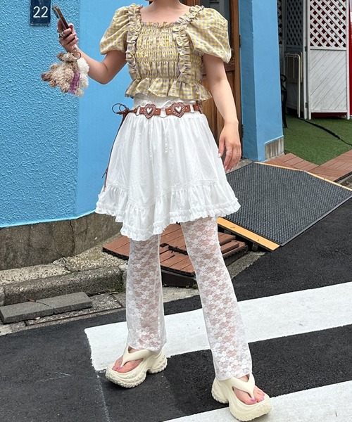 Alley Tokyo(アリートーキョー)の「ギンガムフリフリブラウス(シャツ/ブラウス・レディース・サックスブルー/イエロー/ピンク・F)」の21枚目の写真