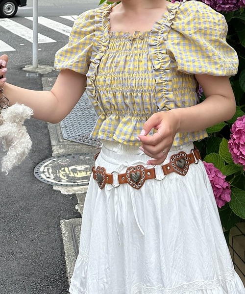 Alley Tokyo(アリートーキョー)の「ギンガムフリフリブラウス(シャツ/ブラウス・レディース・サックスブルー/イエロー/ピンク・F)」の22枚目の写真