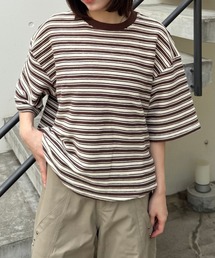 Gaphos （ガフォス）の「ドローコードボーダー半袖Tシャツ（Tシャツ/カットソー）」