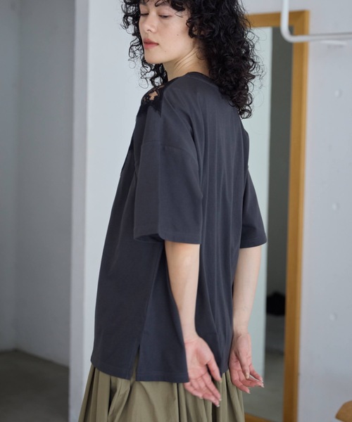 Libra Cue(リブラ キュー)の「レース切り替えカットソー(Tシャツ/カットソー・レディース・ブラック/グレー/ホワイト・FREE)」の12枚目の写真