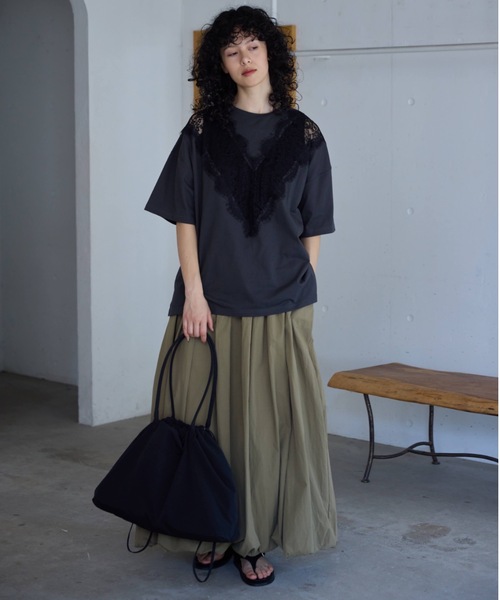 Libra Cue(リブラ キュー)の「レース切り替えカットソー(Tシャツ/カットソー・レディース・ブラック/グレー/ホワイト・FREE)」の14枚目の写真