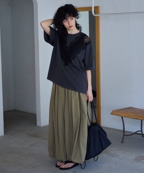 Libra Cue(リブラ キュー)の「レース切り替えカットソー(Tシャツ/カットソー・レディース・ブラック/グレー/ホワイト・FREE)」の15枚目の写真