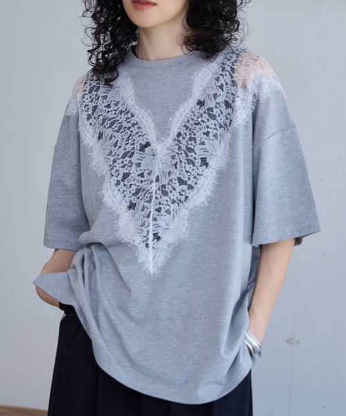 Libra Cue(リブラ キュー)の「レース切り替えカットソー(Tシャツ/カットソー・レディース・ブラック/グレー/ホワイト・FREE)」の18枚目の写真