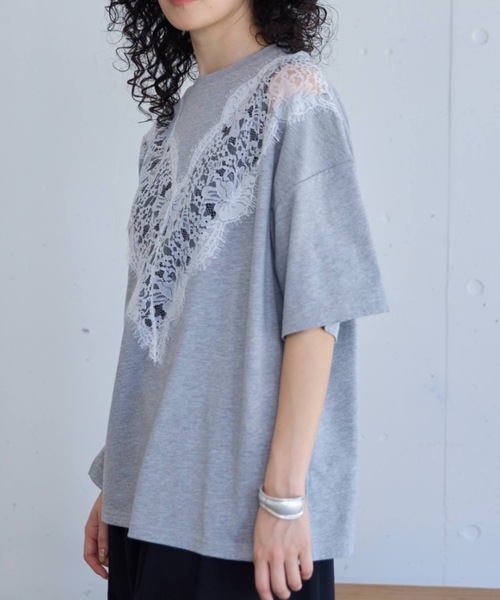 Libra Cue(リブラ キュー)の「レース切り替えカットソー(Tシャツ/カットソー・レディース・ブラック/グレー/ホワイト・FREE)」の19枚目の写真