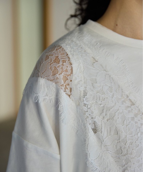 Libra Cue(リブラ キュー)の「レース切り替えカットソー(Tシャツ/カットソー・レディース・ブラック/グレー/ホワイト・FREE)」の10枚目の写真