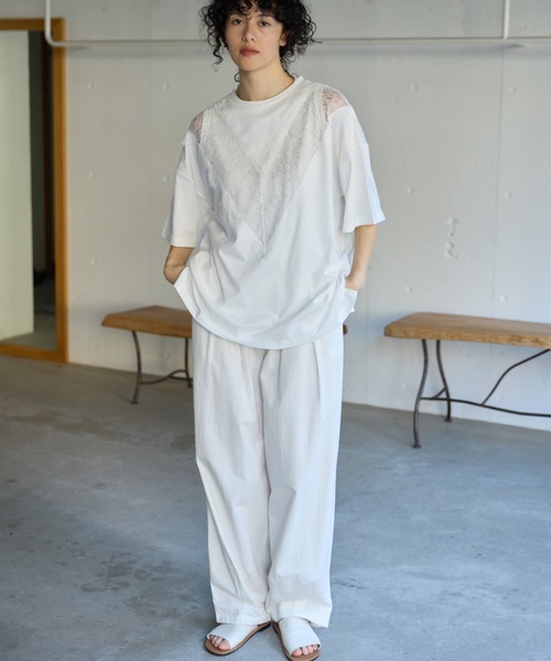 Libra Cue(リブラ キュー)の「レース切り替えカットソー(Tシャツ/カットソー・レディース・ブラック/グレー/ホワイト・FREE)」の8枚目の写真