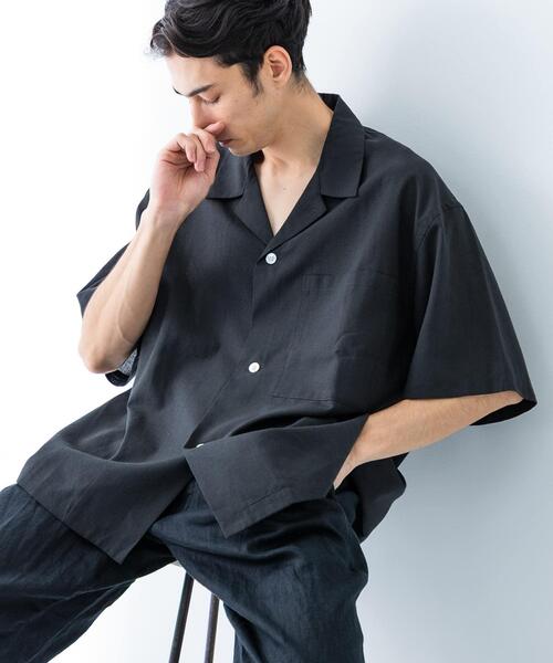 URBAN RESEARCH(アーバンリサーチ)の「『UR TECH DRYLUXE』高機能リネンシャツジャケット(シャツ/ブラウス・メンズ・バーガンディー/スミクロ/ベージュ・MEDIUM/LARGE)」の4枚目の写真