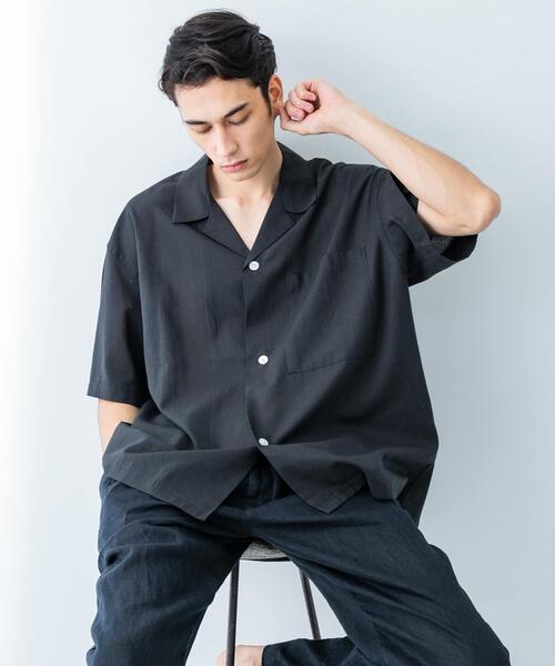 URBAN RESEARCH(アーバンリサーチ)の「『UR TECH DRYLUXE』高機能リネンシャツジャケット(シャツ/ブラウス・メンズ・バーガンディー/スミクロ/ベージュ・MEDIUM/LARGE)」の5枚目の写真