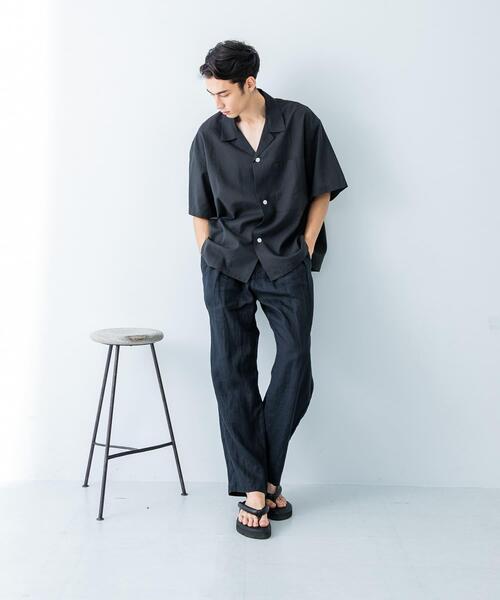 URBAN RESEARCH(アーバンリサーチ)の「『UR TECH DRYLUXE』高機能リネンシャツジャケット(シャツ/ブラウス・メンズ・バーガンディー/スミクロ/ベージュ・MEDIUM/LARGE)」の9枚目の写真