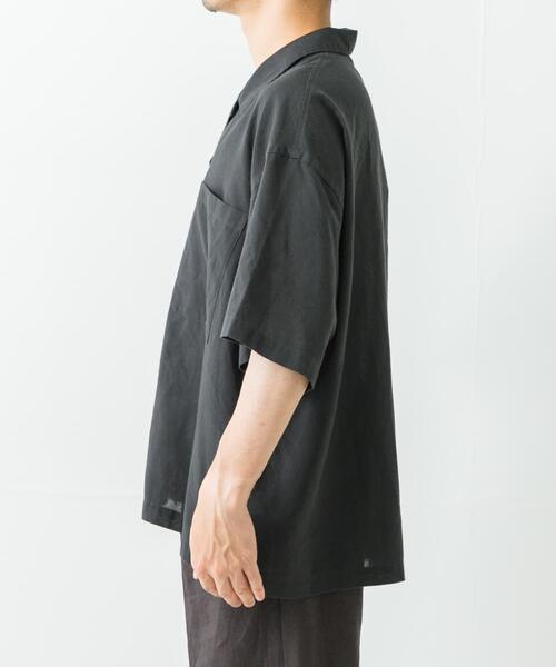 URBAN RESEARCH(アーバンリサーチ)の「『UR TECH DRYLUXE』高機能リネンシャツジャケット(シャツ/ブラウス・メンズ・バーガンディー/スミクロ/ベージュ・MEDIUM/LARGE)」の14枚目の写真