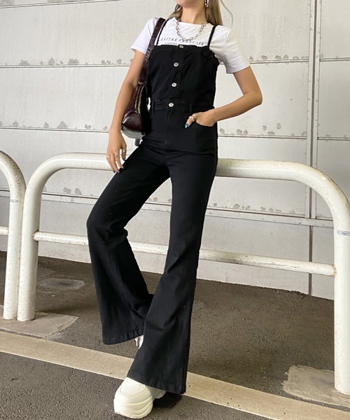 セール】デニムフレアオールインワン（カバーオール）｜non-hedge