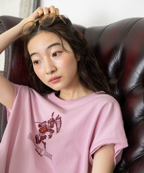 niko and...(ニコアンド)の「アソートフレンチTシャツ(Tシャツ/カットソー・レディース・チャコール/ネイビー/ピンク/オフホワイト・MEDIUM/LARGE)」の4枚目の写真