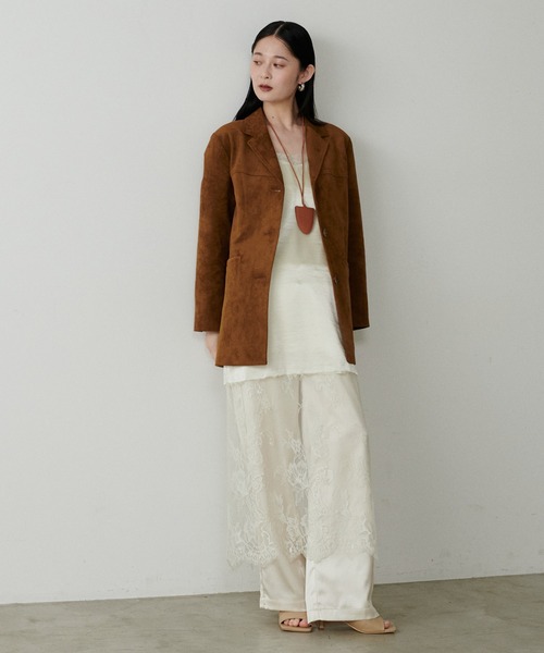 LARUTA（ラルータ）の「【LARUTA】レース切替キャミワンピース（ワンピース・レディース・アイボリー/ブラック/グレイッシュベージュ・FREE）」の8枚目の写真