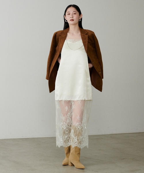 LARUTA（ラルータ）の「【LARUTA】レース切替キャミワンピース（ワンピース・レディース・アイボリー/ブラック/グレイッシュベージュ・FREE）」の18枚目の写真