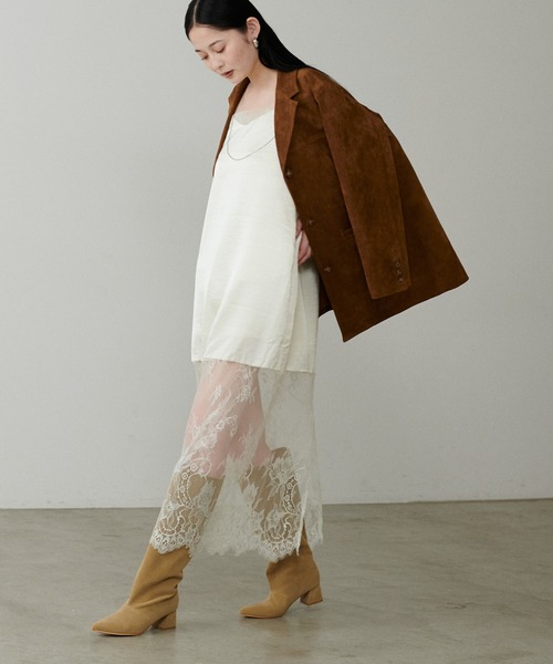 LARUTA（ラルータ）の「【LARUTA】レース切替キャミワンピース（ワンピース・レディース・アイボリー/ブラック/グレイッシュベージュ・FREE）」の16枚目の写真