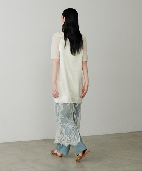 LARUTA（ラルータ）の「【LARUTA】レース切替キャミワンピース（ワンピース・レディース・アイボリー/ブラック/グレイッシュベージュ・FREE）」の14枚目の写真