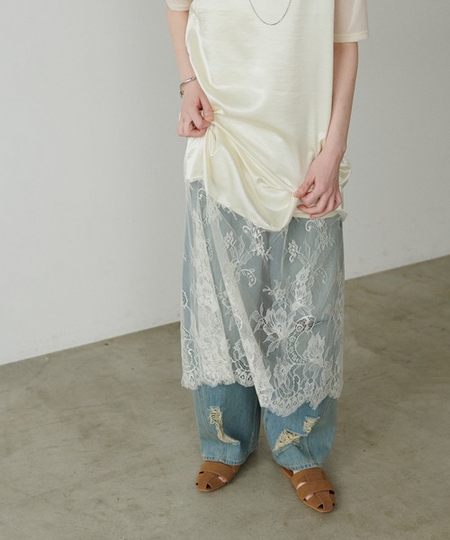 LARUTA（ラルータ）の「【LARUTA】レース切替キャミワンピース（ワンピース・レディース・アイボリー/ブラック/グレイッシュベージュ・FREE）」の13枚目の写真