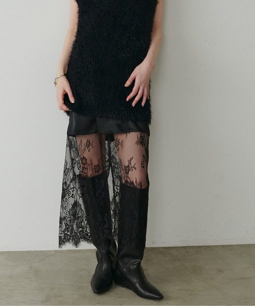 LARUTA（ラルータ）の「【LARUTA】レース切替キャミワンピース（ワンピース・レディース・アイボリー/ブラック/グレイッシュベージュ・FREE）」の9枚目の写真