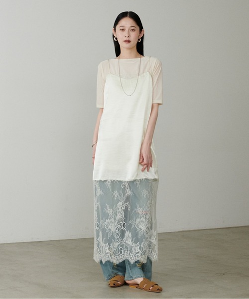 LARUTA（ラルータ）の「【LARUTA】レース切替キャミワンピース（ワンピース・レディース・アイボリー/ブラック/グレイッシュベージュ・FREE）」の22枚目の写真