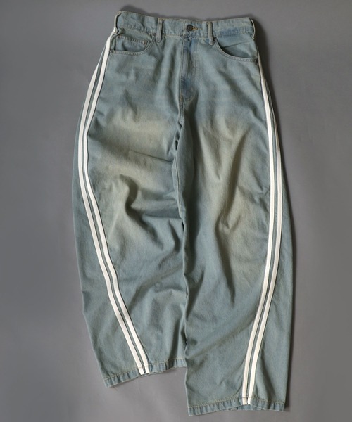 SITRY(シトリー)の「Side Line Curve Silhouette Denim Pants/サイドライン カーブデニムパンツ ワイドデニムパンツ(デニムパンツ・メンズ・サックスブルー/ブラック/ブルー・M/L)」の18枚目の写真