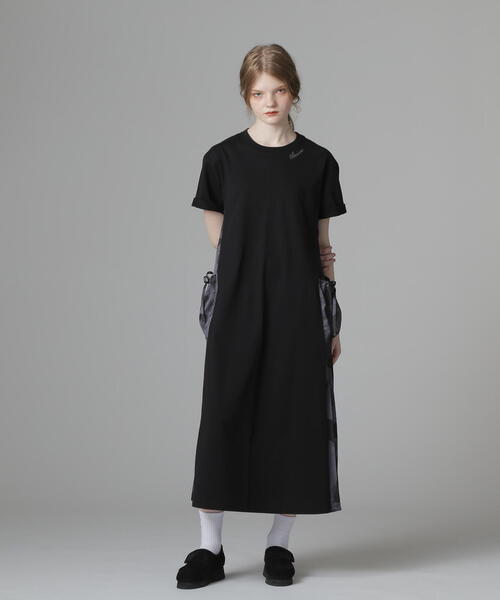 AVIREX(アヴィレックス)の「PLEATED CAMO MIX GATHER POCKET ONE PIECE/プリーツカモミックスギャザーポケットワンピース(ワンピース・レディース・ブラック/オリーブ系/ブラウン・F)」の7枚目の写真