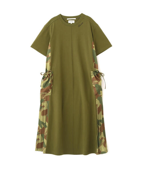 国内発送☆AVIREX☆PLEATED CAMO MIX GATHER POCKET ONE PIECE AVIREX ワンピース PLEATED CAMO MIX GATHER POCKET ONE PIECE