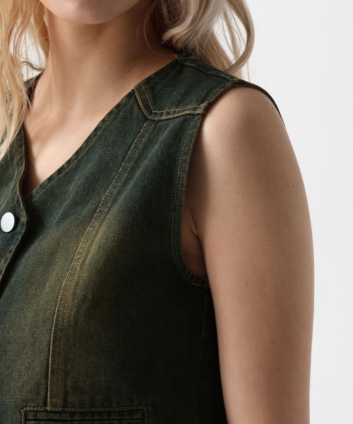 FOREVER 21（フォーエバー トゥエンティーワン）の「【2025SS】デニムコンパクトジレ（ベスト・レディース・ブルー系その他4・FREE）」の9枚目の写真