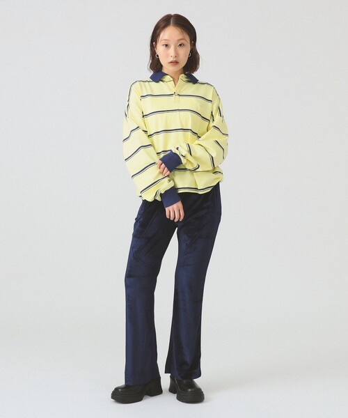 Champion(チャンピオン)の「【別注】Champion / ボーダー ポロシャツ(ポロシャツ・レディース・ライトイエロー/バーガンディー・MEDIUM)」の18枚目の写真
