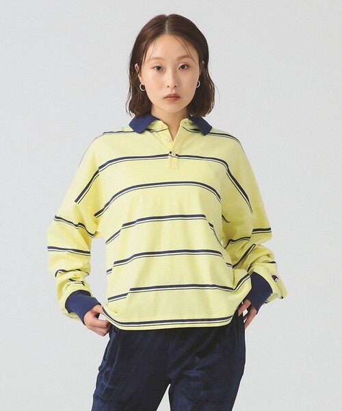 Champion(チャンピオン)の「【別注】Champion / ボーダー ポロシャツ(ポロシャツ・レディース・ライトイエロー/バーガンディー・MEDIUM)」の14枚目の写真