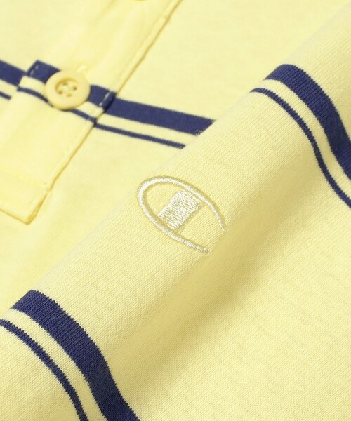 Champion(チャンピオン)の「【別注】Champion / ボーダー ポロシャツ(ポロシャツ・レディース・ライトイエロー/バーガンディー・MEDIUM)」の7枚目の写真