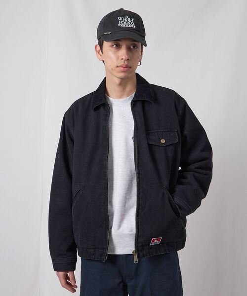 BEN DAVIS（ベンデイビス）の「【BEN DAVIS（ベンデイビス）】ZIP FRONT TRUCKER JACKET / ジャケット ジップ 短丈 中綿 加工（その他アウター・メンズ・ブラック/その他1/ブラウン・MEDIUM/LARGE/X-LARGE）」の2枚目の写真