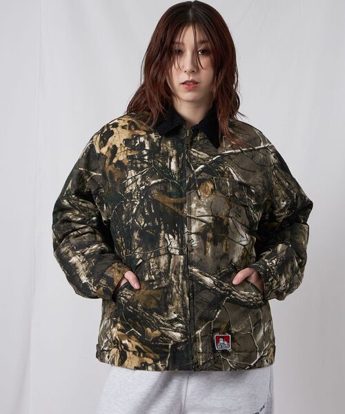 BEN DAVIS カーキ ミリタリージャケット フリース裏地付き BEN DAVIS カーキ ミリタリージャケット フリース裏地付き ベン