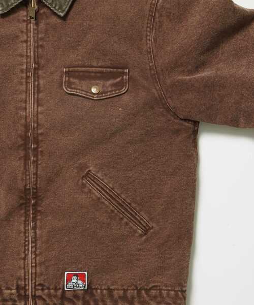 BEN DAVIS（ベンデイビス）の「【BEN DAVIS（ベンデイビス）】ZIP FRONT TRUCKER JACKET / ジャケット ジップ 短丈 中綿 加工（その他アウター・メンズ・ブラック/その他1/ブラウン・MEDIUM/LARGE/X-LARGE）」の16枚目の写真