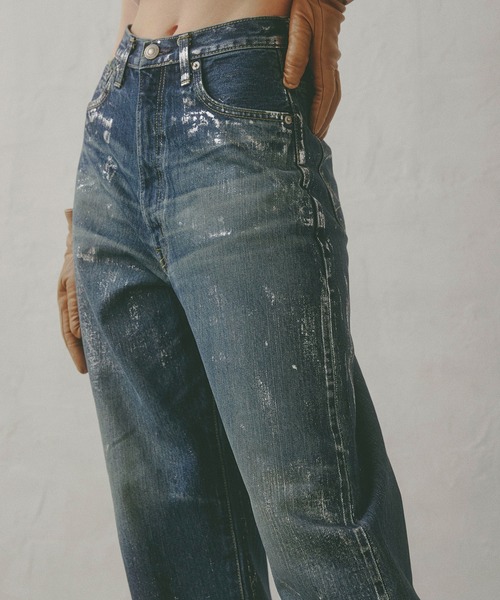 atelier SOMETHING スーパーハイライズワイドストレートデニムパンツ