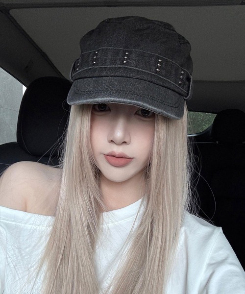 Ressaca（レサーカ）の「スタッズ付きデニムワークキャップ（キャップ・レディース・ブルー/ブラック・FREE）」の5枚目の写真