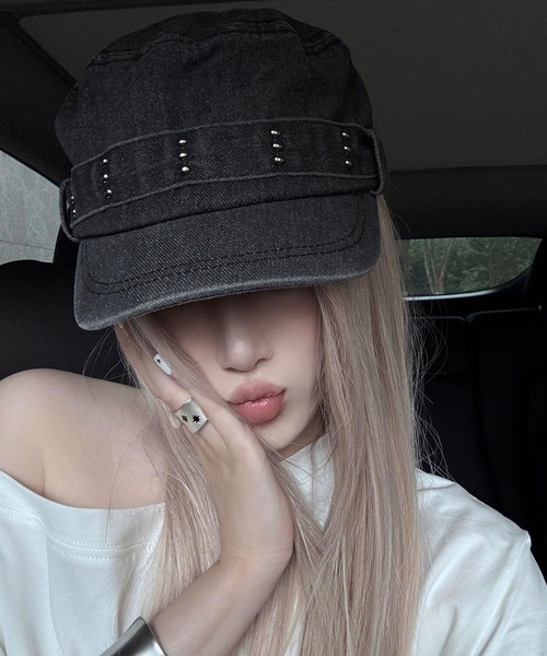 Ressaca（レサーカ）の「スタッズ付きデニムワークキャップ（キャップ・レディース・ブルー/ブラック・FREE）」の6枚目の写真