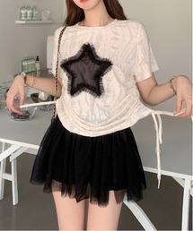WEGO | WEGO/サイドシャーリング星キルトダメージシースルートップス(Tシャツ/カットソー)