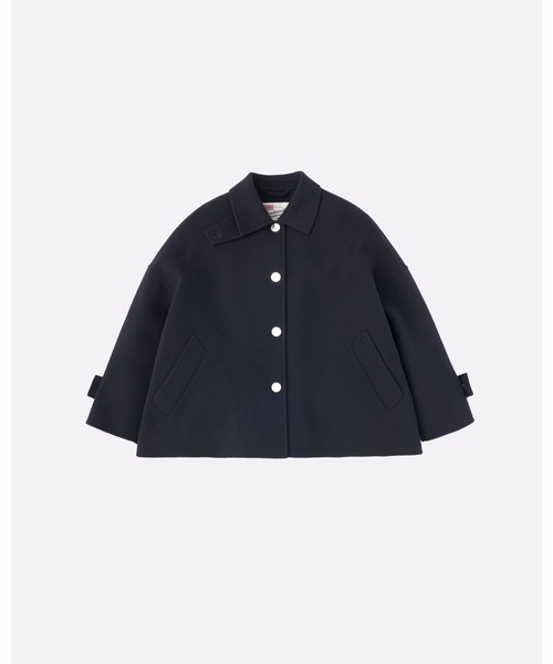 Traditional Weatherwear（トラディショナルウェザーウェア）の「MALTON SHORT B/T RV（ステンカラーコート・レディース・ネイビー/ライトグレー/アイボリー・32/30）」の9枚目の写真