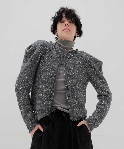 DRESSLAVE(ドレスレイブ)の「nylon tulle flocky turtleneck pull(ナイロンチュールフロッキータートルネックプルオーバー)(Tシャツ/カットソー・レディース・グレー/ホワイト・38)」の8枚目の写真